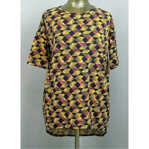 LuLaRoe Irma Tunic‎ Top Geometric Print Short Sleeve Casual Comfy  XS NWT